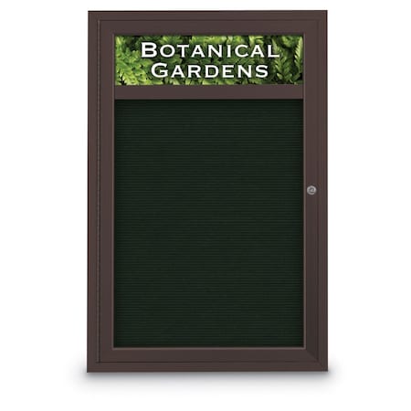 Indoor Enclosed Combo Board,42x32,Black Frame/Black Porcelain & Surf